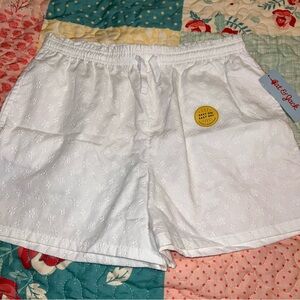 🍄 Cat & Jack Girls Size XL 14 New NWT White Drawstring Shorts